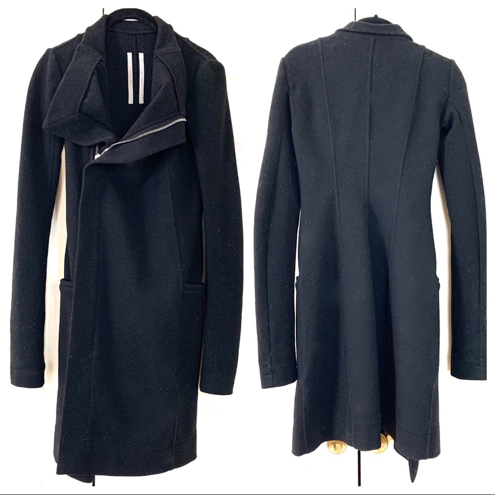 Rick Owens Stretch Wool Coat - Picture 4 of 6
